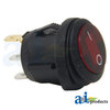 A & I Products Switch, Rocker, Round, 25 Amp, 3 Terminal, On/Off (Illuminated Red) 3" x5" x1" A-RS200R